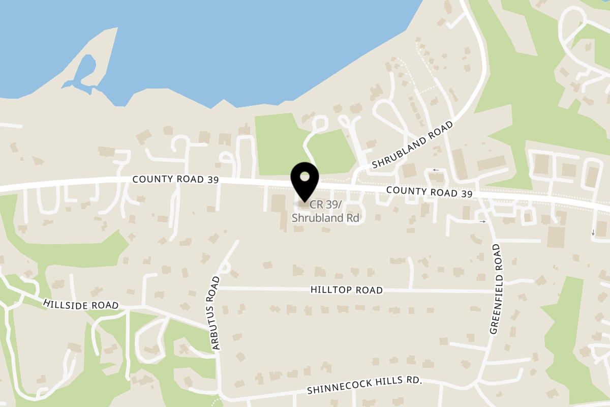 Map showing the location of Saaz Indian Cuisine on 1746 County Rd 39 in Southampton